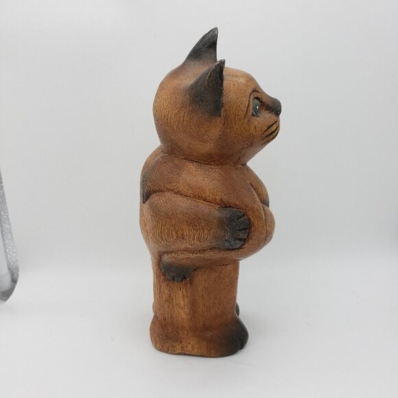 Wooden Mama Cat with Baby - Picture 6 of 7